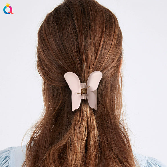 Butterfly Hair Clip Plastic Resin Handmade Women's Grip Style