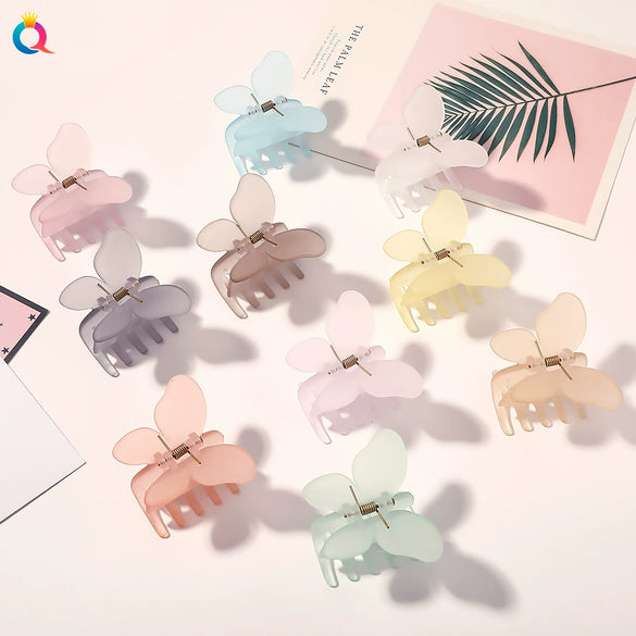 Butterfly Hair Clip Plastic Resin Handmade Women's Grip Style