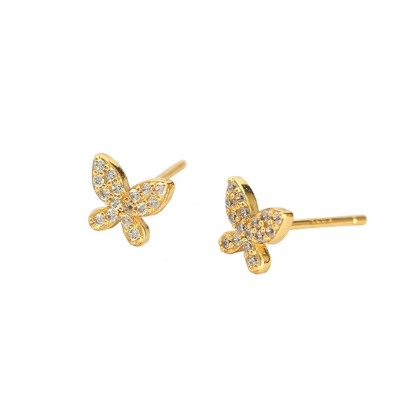 Butterfly Insect Style S925 Silver Electroplated Earrings For Women