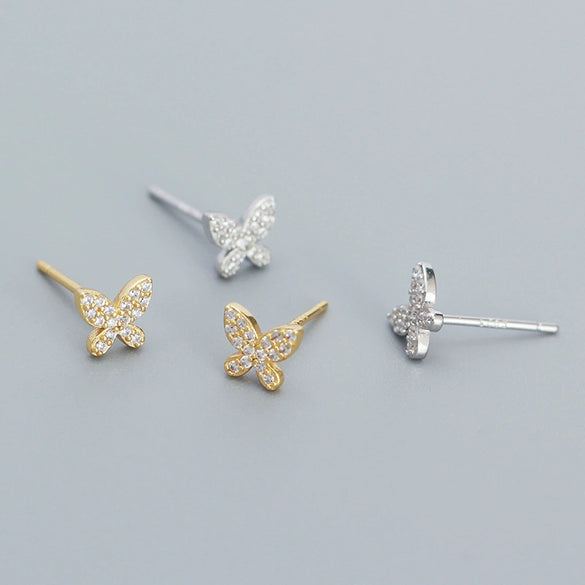 Butterfly Insect Style S925 Silver Electroplated Earrings For Women