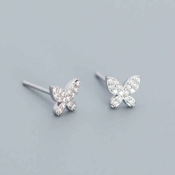 Butterfly Insect Style S925 Silver Electroplated Earrings For Women