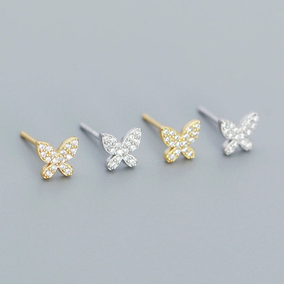 Butterfly Insect Style S925 Silver Electroplated Earrings For Women