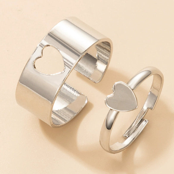 Butterfly Love Star Moon Creative Hollow Punk Couple Ring Pair Alloy With Electroplating