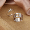 Butterfly Love Star Moon Creative Hollow Punk Couple Ring Pair Alloy With Electroplating