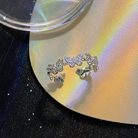 Butterfly Necklace Copper Titanium Steel Animal Zodiac Diamond Design Jewelry