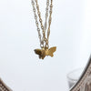 Butterfly Pendant Necklace Titanium Steel Gold Plated With Bow Pattern For Women