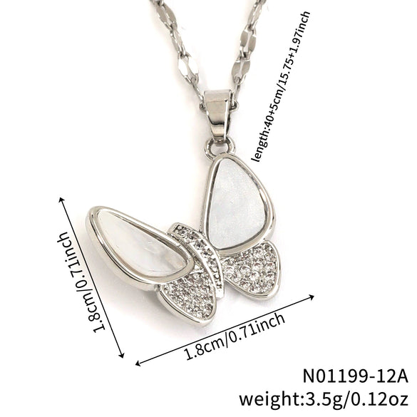 Butterfly Pendant Necklace Women's Fashion Personality Copper Electroplating Animal Shape