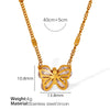 Butterfly Zircon 316L Stainless Steel Women's Necklace With Animal Zodiac Pattern And Electroplating Treatment