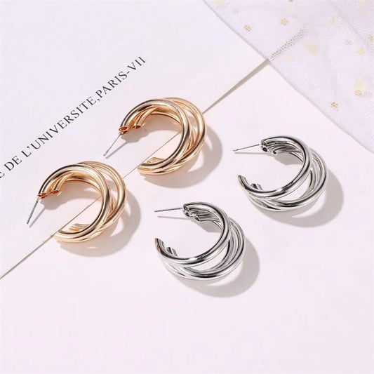 Fashion Geometric Plating Alloy No Inlaid Earrings