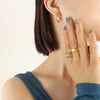 C Shaped Elegant Simple All Match Female Imitation Pearl Gold Plated Electroplated Ear Jewelry With Geometric Design