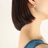 C Shaped Elegant Simple All Match Female Imitation Pearl Gold Plated Electroplated Ear Jewelry With Geometric Design