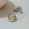 C Shaped Stainless Steel Earrings For Women Geometric Design Electroplated