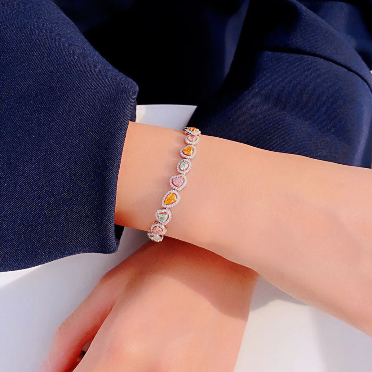 Candy Series Irregular Micro-inlaid Color Treasure Bracelet Luxury Full Diamond Bracelet