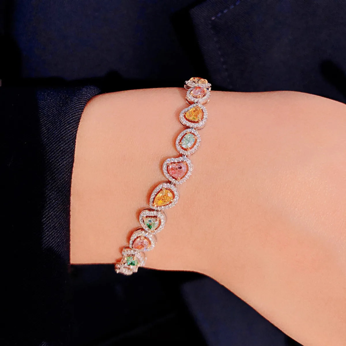 Candy Series Irregular Micro-inlaid Color Treasure Bracelet Luxury Full Diamond Bracelet