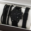 Canvas Alloy Watch Bracelet Set Round Dial Men's Quartz Watch