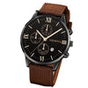 Canvas Alloy Watch Bracelet Set Round Dial Men's Quartz Watch