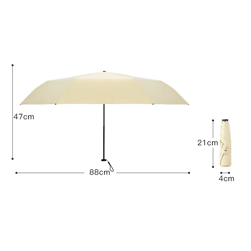 Carbon Fiber Super Light Umbrella Tri-Fold Umbrella Vinyl Sun Protective Sun Umbrella Compact Mini Folding Sun Umbrella Female Feather Umbrella