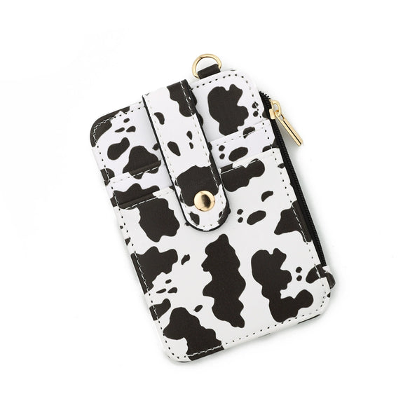 Card Bag Coin Purse Id Bag Vertical Printed Hem Zipper Pvc Nylon Solid Color Women's