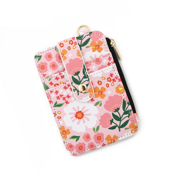 Card Bag Coin Purse Id Bag Vertical Printed Hem Zipper Pvc Nylon Solid Color Women's