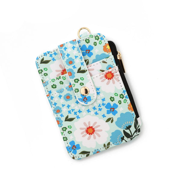 Card Bag Coin Purse Id Bag Vertical Printed Hem Zipper Pvc Nylon Solid Color Women's