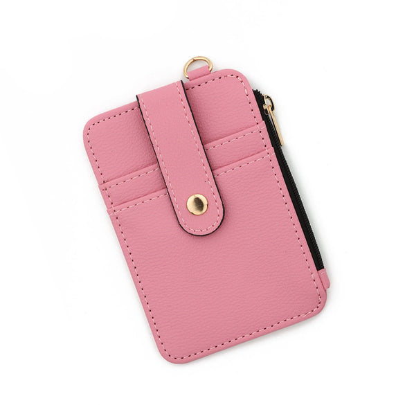 Card Bag Coin Purse Id Bag Vertical Printed Hem Zipper Pvc Nylon Solid Color Women's