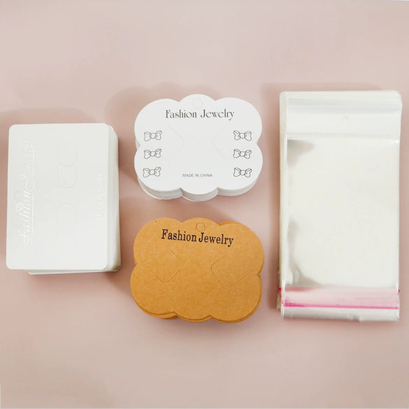 Cardboard Earring Packaging Cards And Bags For Diy Handmade Ear Clip And Earring Accessories