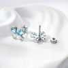 Cartilage Piercing Ear Bone Nail Metal Butterfly Style Set With Diamonds For Women