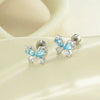 Cartilage Piercing Ear Bone Nail Metal Butterfly Style Set With Diamonds For Women