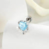 Cartilage Piercing Ear Bone Nail Metal Heart Shape With Diamond Design