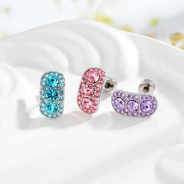 Cartilage Piercing Ear Bone Nail Metal Zircon Geometric Cross Style