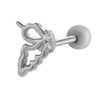 Cartilage Piercing Ear Bone Nail Stainless Steel Butterfly Shape Micropaved Zircon Electroplated Women's Style