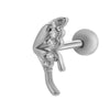 Cartilage Piercing Ear Bone Nail Stainless Steel Butterfly Shape Micropaved Zircon Electroplated Women's Style