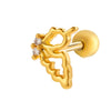 Cartilage Piercing Ear Bone Nail Stainless Steel Butterfly Shape Micropaved Zircon Electroplated Women's Style