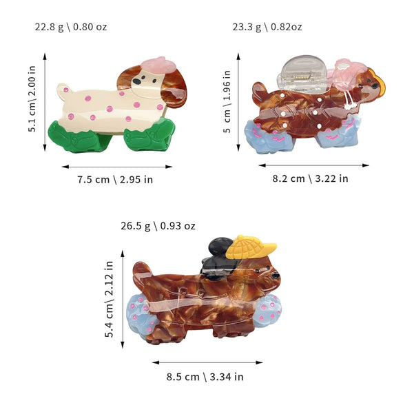 Cartoon Animal Puppy Acetate Handmade Hair Clip