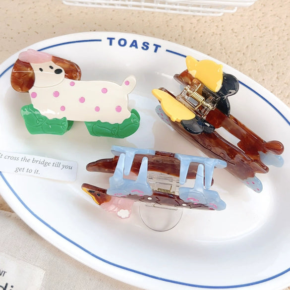 Cartoon Animal Puppy Acetate Handmade Hair Clip