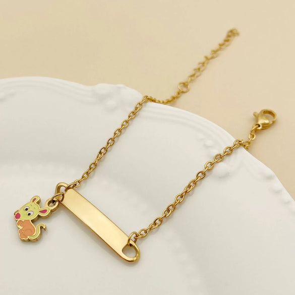 Cartoon Animal Zodiac Stainless Steel Electroplated Pendant Bracelet Jewelry