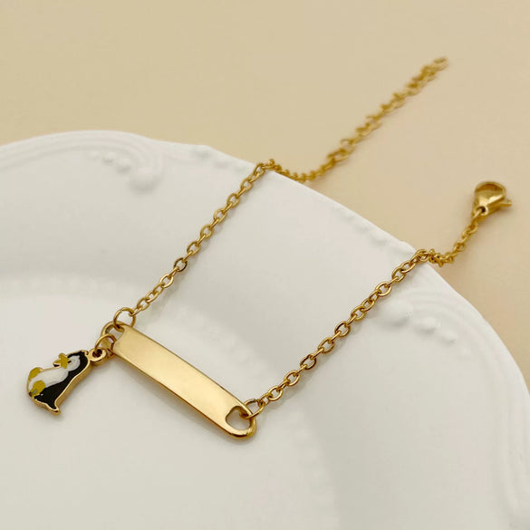Cartoon Animal Zodiac Stainless Steel Electroplated Pendant Bracelet Jewelry