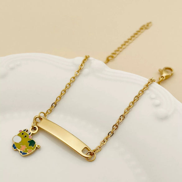 Cartoon Animal Zodiac Stainless Steel Electroplated Pendant Bracelet Jewelry