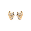 Cartoon Animal Zodiac Zircon Electroplated Cat Earrings For Women