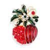 Cartoon Apple Brooch Pin With Rhinestone And Artificial Gemstone Inlay Alloy Fruit Jewelry For Women And Men