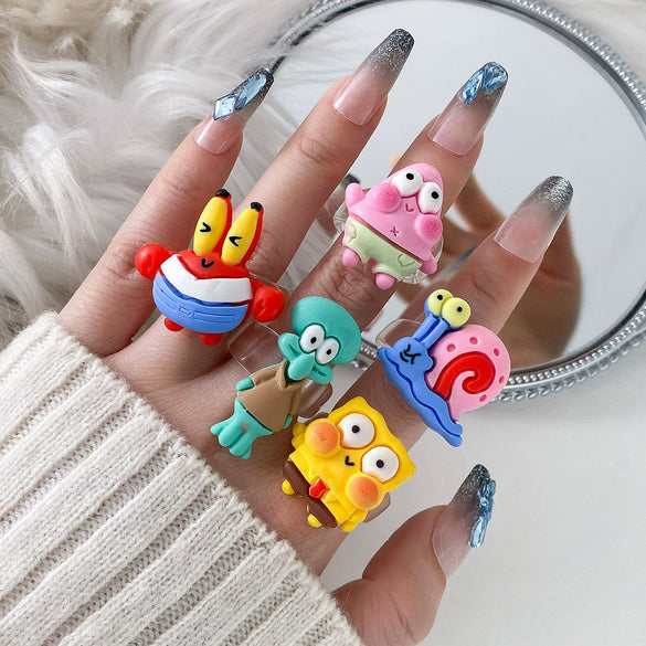 Cartoon Character Plastic And Resin Children's Ring Purely Handmade