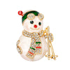 Cartoon Christmas Snowman Brooch Electroplated Alloy Unisex Lapel Pin Festive Holiday Gift Accessory