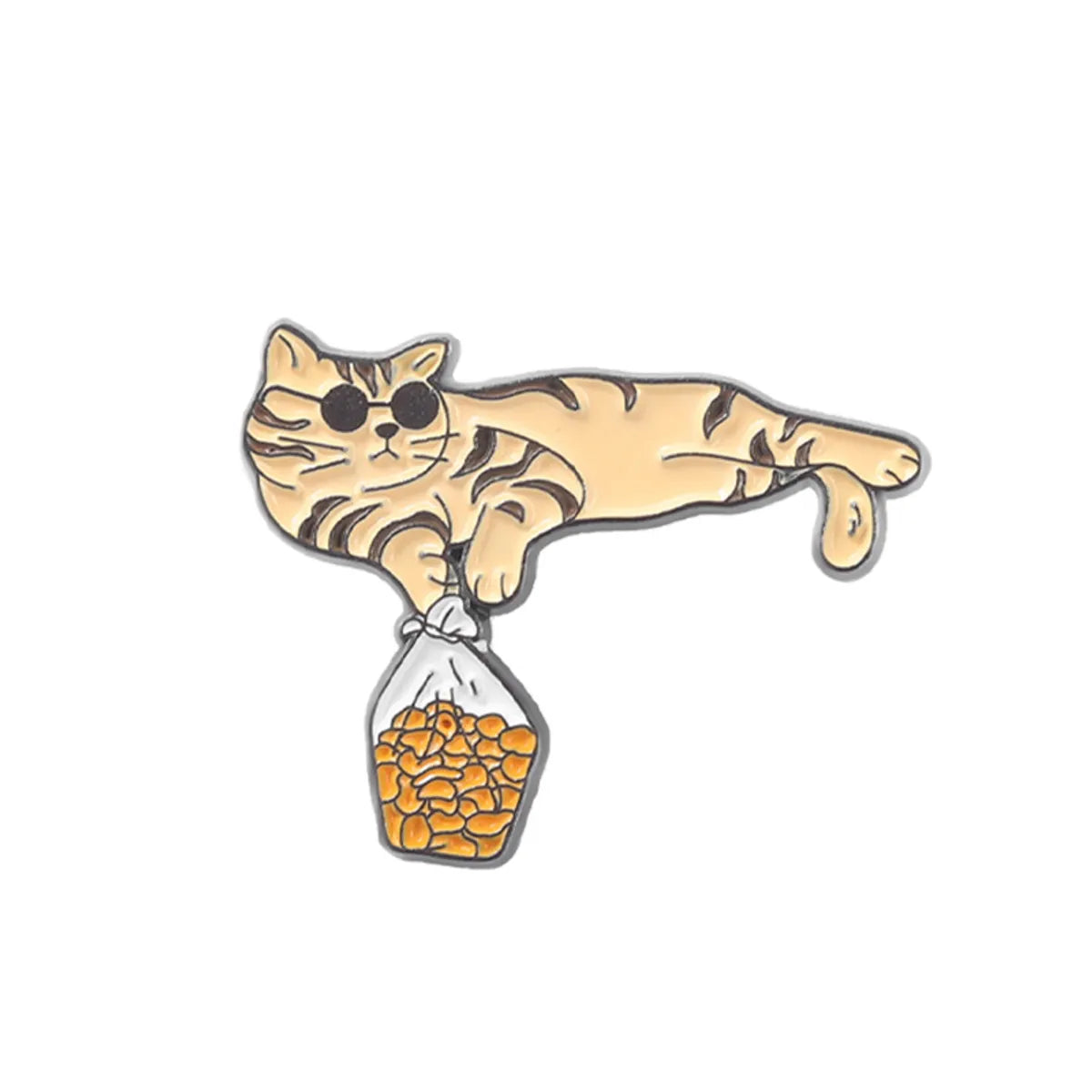 Cartoon Cute Cat And Fruit Badge Alloy Brooch