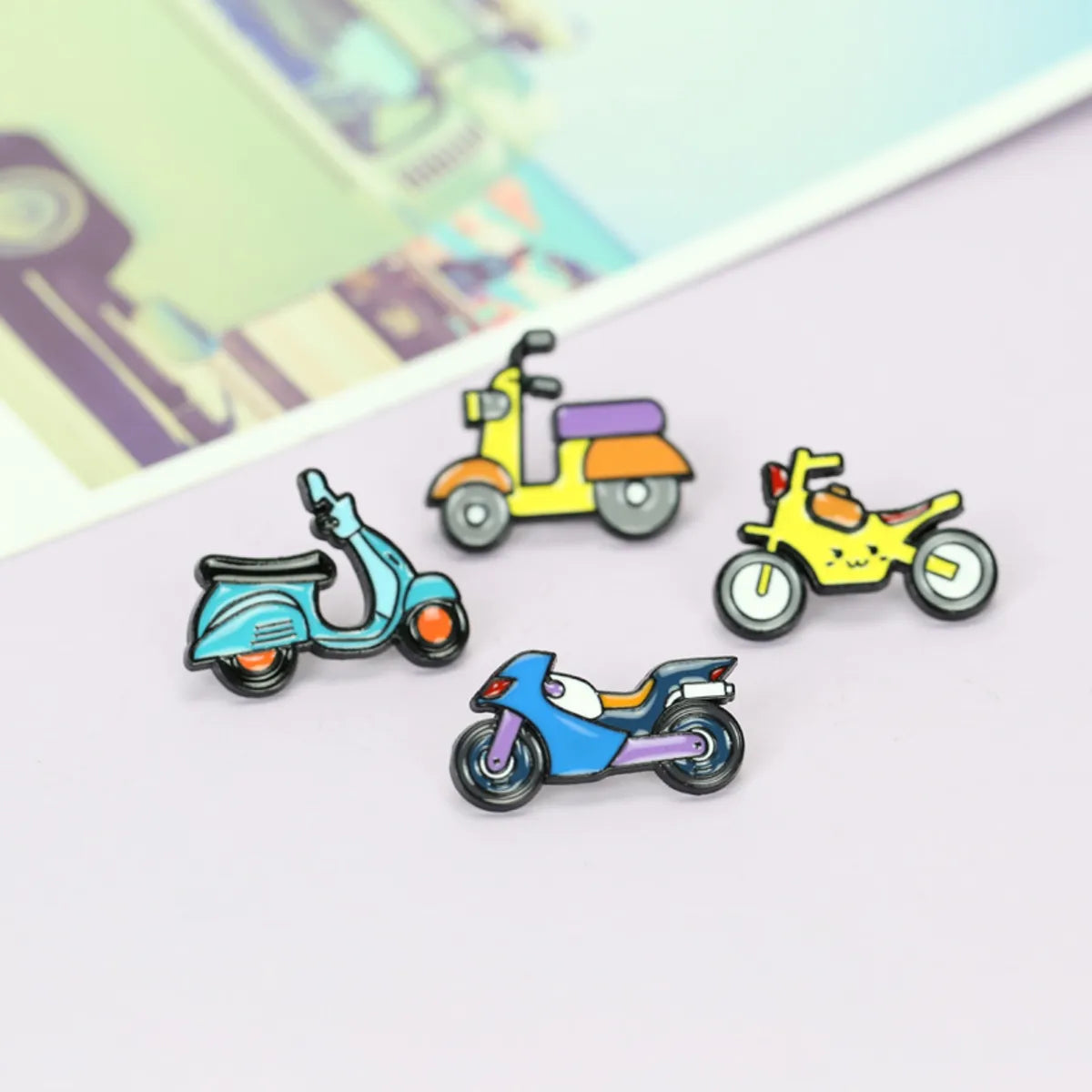 Cartoon Dripping Oil Motorcycle Simple Alloy Brooch Corsage Wholesale