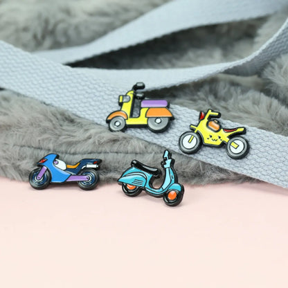 Cartoon Dripping Oil Motorcycle Simple Alloy Brooch Corsage Wholesale