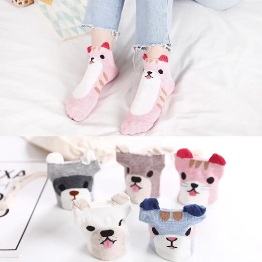 Cartoon Female Cotton Socks Wholesale Spring Stereo Cartoon Female Socks Wild Fresh Casual Low-Top Socks