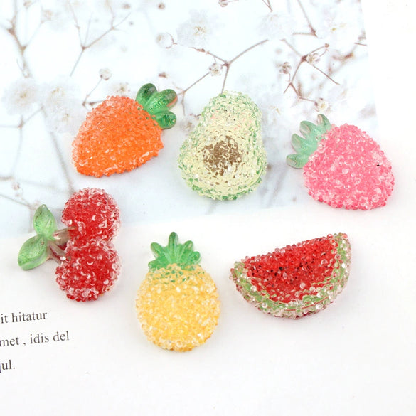 Cartoon Fruit Resin And Plastic Hairpin Accessories With Drip Oil Finish For Children's Headwear And Decorative Shoe Charms