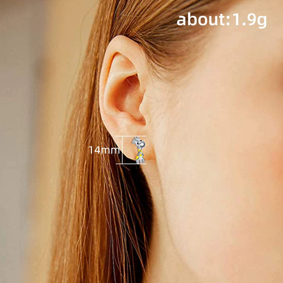 Cartoon Giraffe Copper Drop Earrings Cute Animal Jewelry For Women Fashion Accessories