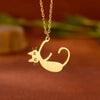 Cartoon Jewelry Kitten Pendant Stainless Steel Necklace With Letter Pattern And Electroplating Treatment