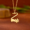 Cartoon Jewelry Kitten Pendant Stainless Steel Necklace With Letter Pattern And Electroplating Treatment
